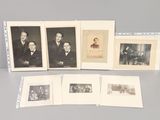 plusieurs vieilles photographies en noir et blanc représentant des hommes en costume-cravate