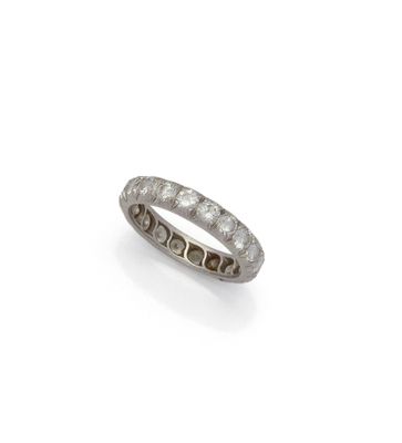 a diamond and white gold eternity ring