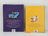 a book with a picture of a blue car and a yellow book cover