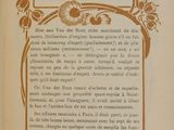 an old book with a picture of a flower and a poem