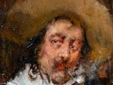 an image of a painting of a man with a big hat