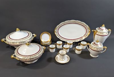an image of a group of porcelain dishes and cups on a table