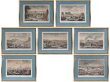 six framed prints of a view of the city of london, including a view of the thames and the thames