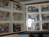 a book with pictures of people in it on a bed