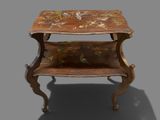 a small table with a drawer on top of it