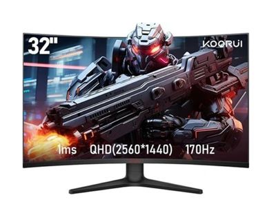 DH681 Ecran PC Koorui Ã‰cran PC Gaming IncurvÃ© 31,5 - Photo 1