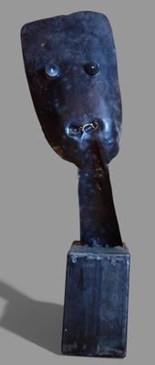 Bernard BRANDI (1947) Homme pelle, sculpture en fer, signée …