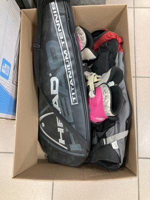 a box full of luggage sitting on the floor