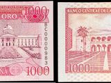 trois images différentes d'un billet de banque sur lequel figure l'image d'un bâtiment