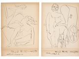 deux dessins représentant un homme en fauteuil roulant et une femme en fauteuil roulant