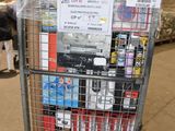 a shopping cart with a lot of books in it
