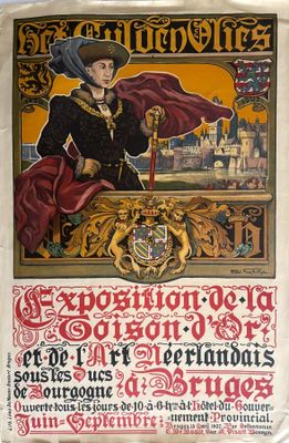 une image d'une affiche représentant une femme en robe noire et cape rouge