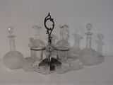 a lot of glass items sitting on a table
