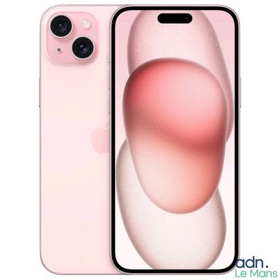 un gros plan d'un iPhone 11 sur fond rose