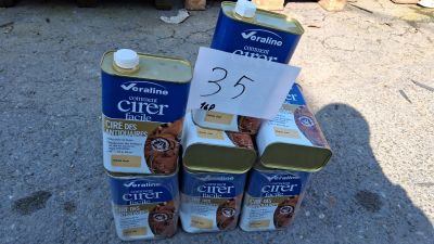 Lot de 16 bidons de cire pour bois de la marque Veraline, Ci…