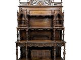 an image of a wooden cabinet with a clock on top of it