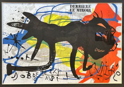 une photo d'un tableau représentant un chien accroché au mur
