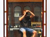 a man taking a picture of himself in a mirror