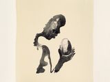 an image of a black and white drawing of a person holding a ball