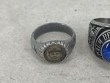 two rings that are sitting next to each other on a table