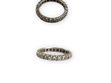 three different types of diamond rings on a white background