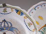 two plates that have designs on them on them