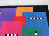 a rug made to look like a video game