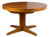 an image of a wooden table with a circular top