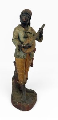 statue d'un homme armé sur fond blanc