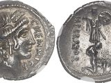 a silver coin with an image of a woman on it