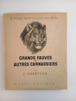 un vieux livre sur lequel est dessiné un lion