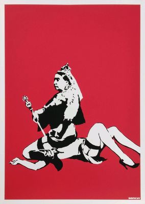 BANKSY (d'après) by WCP. Queen Victoria.