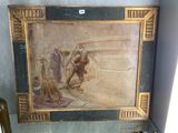 une photo d'un tableau sur le mur d'une salle de bain