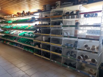 a lot of shelves that have many different types of items on them