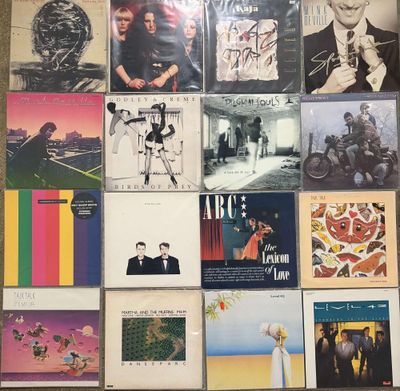 a lot of vinyl records on the floor