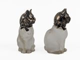 pair of cat salt and pepper shakers on a white background