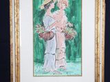 an image of a painting of two women standing next to a easel