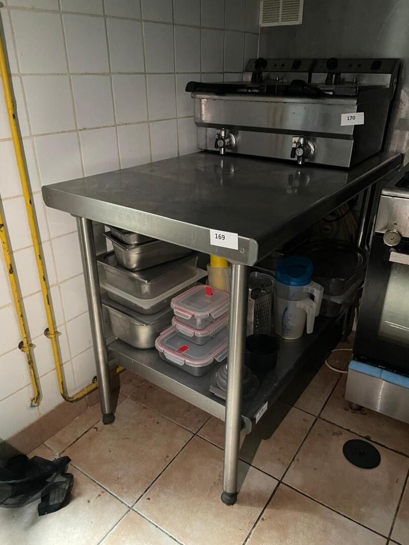 Table inox double plateaux