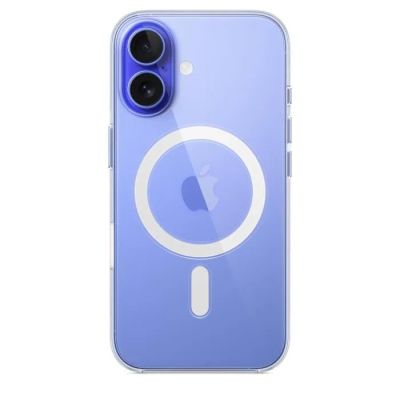 l'arrière d'une coque d'iPhone bleue sur laquelle est fixée une loupe