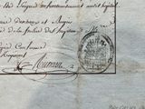 a stamp on a piece of paper that has a picture on it