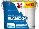 blanc - peinture mate n° 2 dans un seau blanc muni d'un couvercle jaune