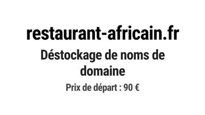 Nom de domaine restaurant-africain.