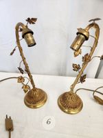 Paire de lampes de chevet en métal doré décorées de feuillag… (photo 2)