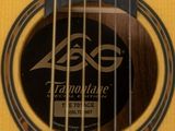 a close up of a guitar with a label on it