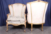 Paire de bergères à oreilles de style Louis XV, en bois moul… (photo 3)