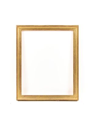 gold frame on a white background with copy space for a picture