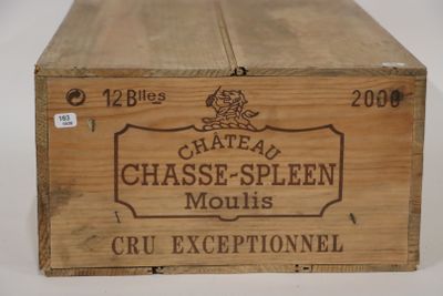 12 bouteilles Château chasse spleen (moulis) 2000. Caisse en bois - Photo 1