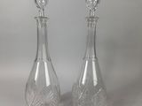 paire de carafes en cristal taillé