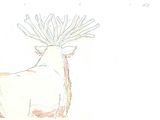 un dessin représentant un cerf avec une fleur sur la tête