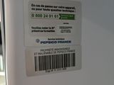 a white refrigerator with a barcode on the side of it